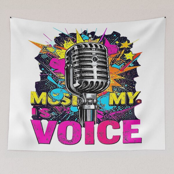 Item preview, Music Is My Voice Retro Microphone Pop Art Design. designed and sold by MARK-ZONE.