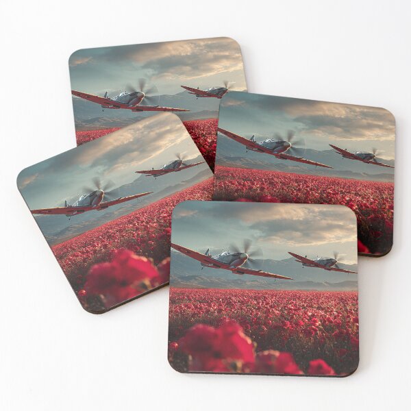Item preview, Spitfires and Scarlet Blooms designed and sold by Skyframe Aviation.