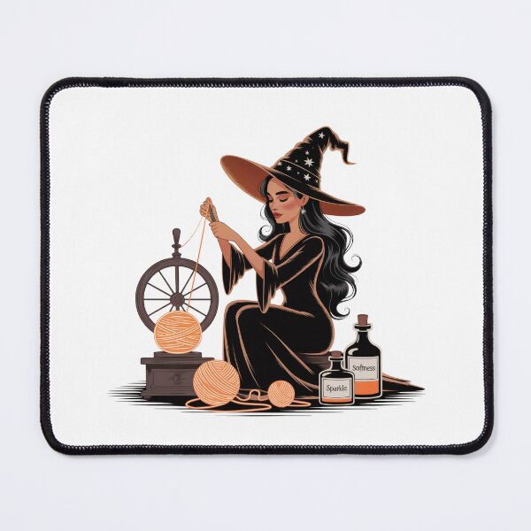 Item preview, Enchanting Witch Spinning Yarn with Potions designed and sold by smilesupplyco..