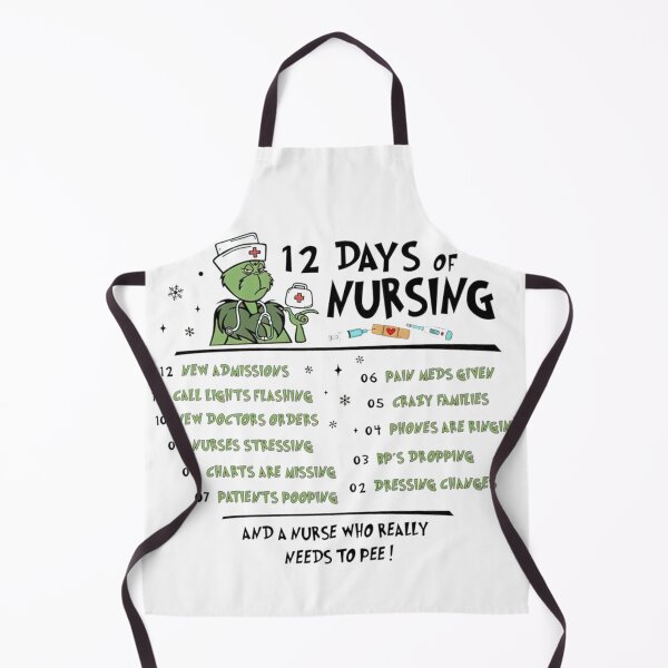 Item preview, 12 Days of Nursing | Funny Grinch Nurse Christmas Parody Design designed and sold by solonwmith6.