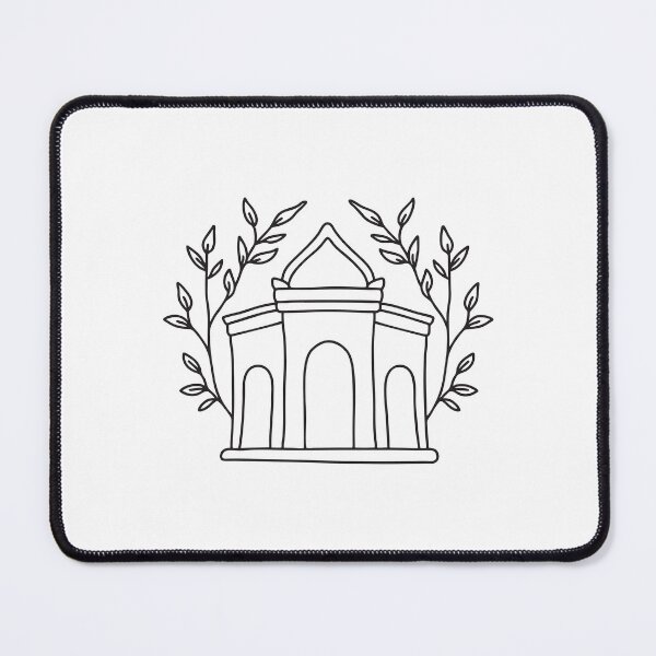Item preview, A temple wall with carvings under leafy branches designed and sold by rasagamastore.