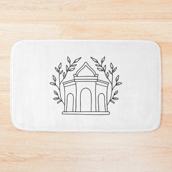 Item preview, A temple wall with carvings under leafy branches designed and sold by rasagamastore.