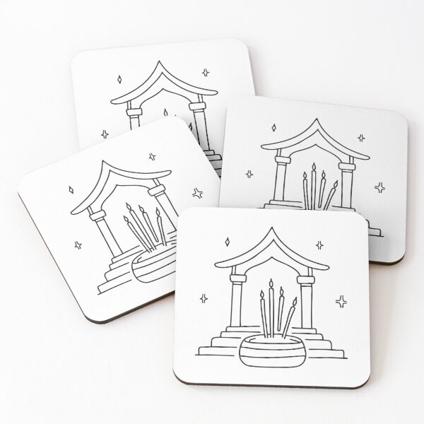 Item preview, A temple with incense sticks burning in front of the altar designed and sold by rasagamastore.