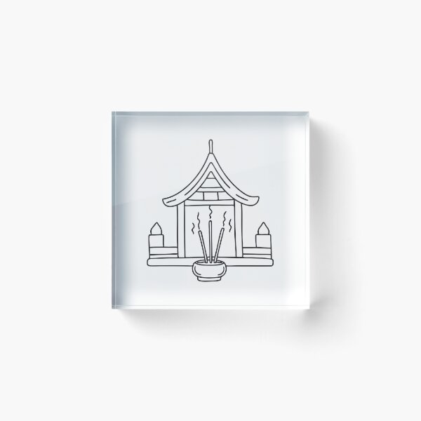 Item preview, A temple with incense sticks burning in the altar designed and sold by rasagamastore.