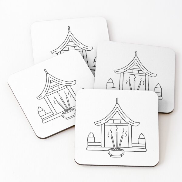 Item preview, A temple with incense sticks burning in the altar designed and sold by rasagamastore.