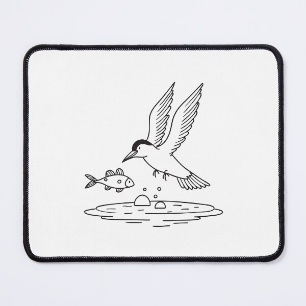 Item preview, A tern circling above fish in shallow water designed and sold by rasagamastore.