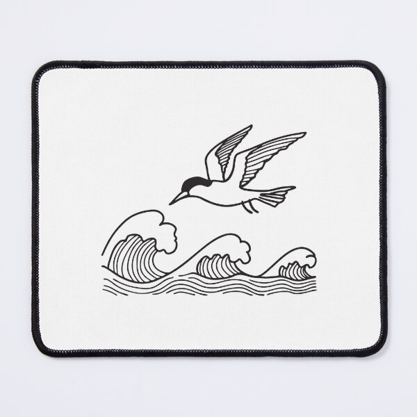 Item preview, A tern flying above crashing sea waves designed and sold by rasagamastore.