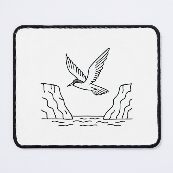 Item preview, A tern flying near cliffs above the ocean designed and sold by rasagamastore.