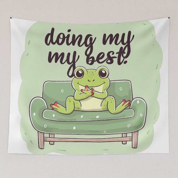 Item preview, Kawaii Frog on Therapy Couch designed and sold by Overthink Juice.