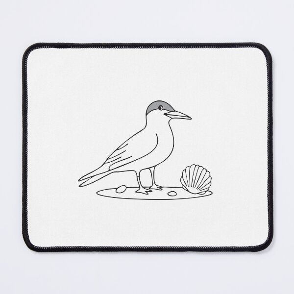 Item preview, A tern standing beside seashells on the sand designed and sold by rasagamastore.
