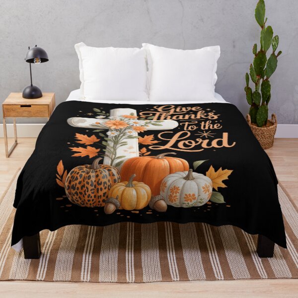 Item preview, Give Thanks To The Lord Jesus Thanksgiving Autumn Christian designed and sold by PunkNation-Arts.