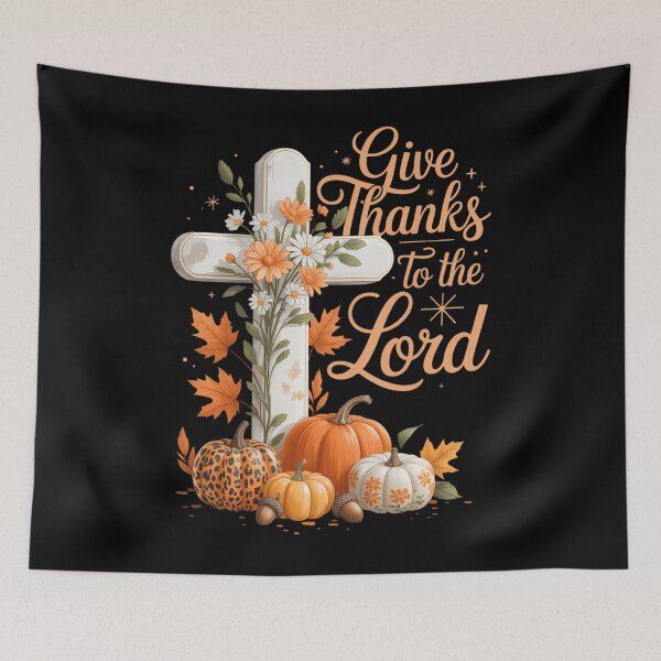Item preview, Give Thanks To The Lord Jesus Thanksgiving Autumn Christian designed and sold by PunkNation-Arts.