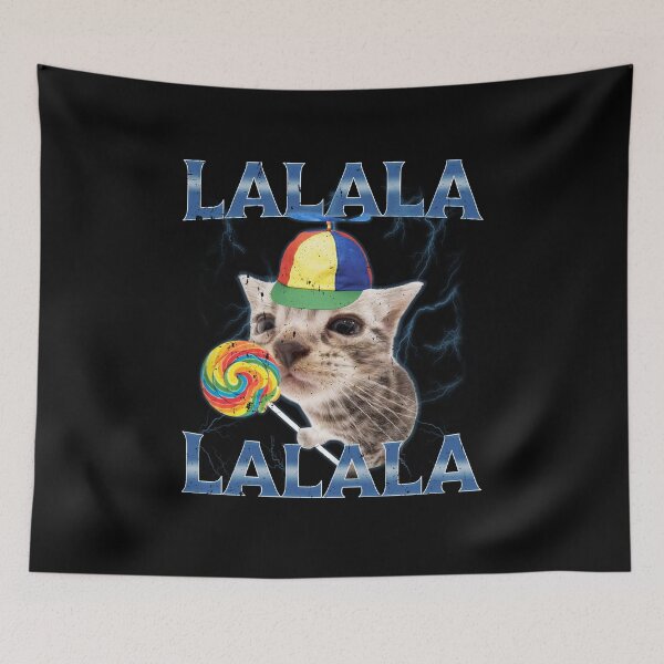 Item preview, Silly Lalala Cat Meme With Propeller Hat And Candy designed and sold by elderberry.