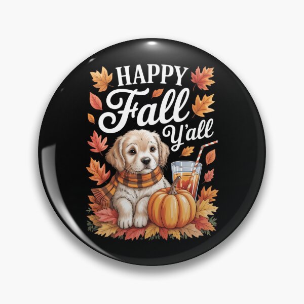 Item preview, Golden Retriever Dog pumpkin spice Happy Fall Yall autumn designed and sold by PunkNation-Arts.