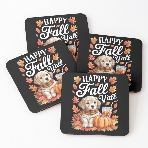 Item preview, Golden Retriever Dog pumpkin spice Happy Fall Yall autumn designed and sold by PunkNation-Arts.