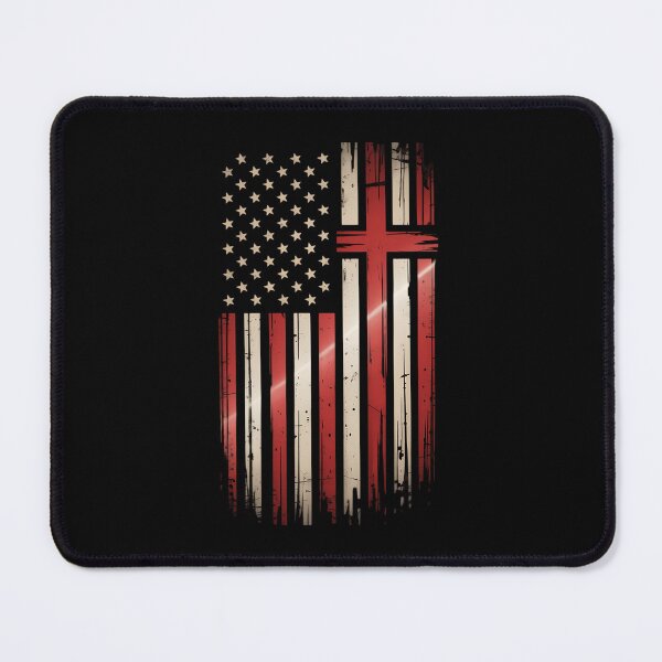 Item preview, Distressed USA Flag Cross Christian Faith designed and sold by HellD3vil-Art.