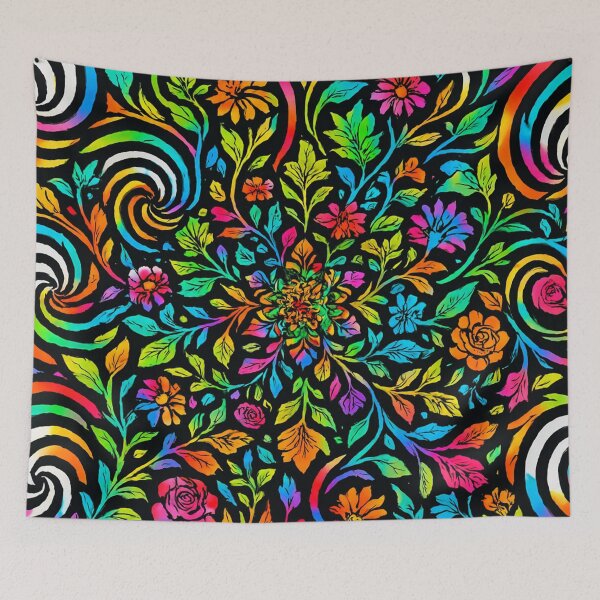 Item preview, Spiral flowers in a swirl of color designed and sold by Sigtrix.