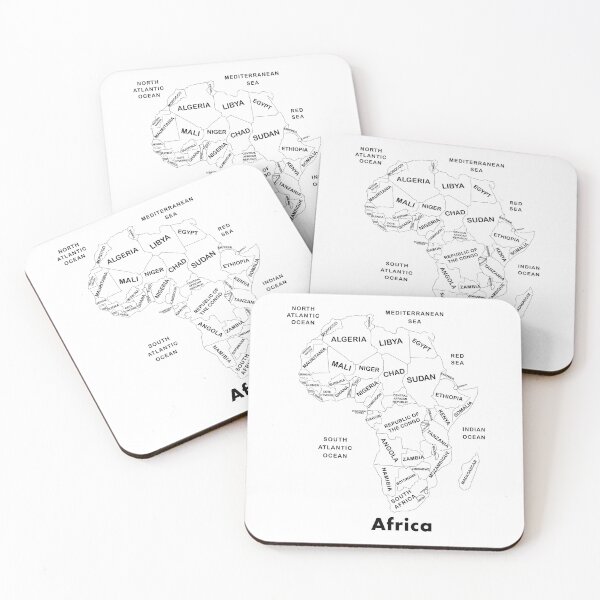Item preview, Africa Map black and white designed and sold by LIRAZ ZIV.