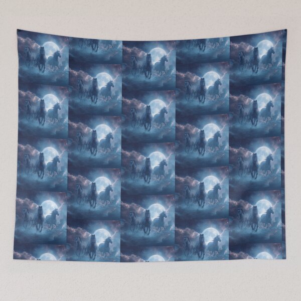 Item preview, Three Horse Moon — Celestial Fantasy Art designed and sold by Tommy's Arts.
