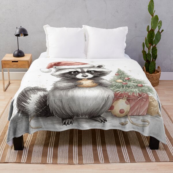 Item preview, Cute Christmas Raccoon – Adorable Holiday Mischief Illustration designed and sold by jelonkaa.