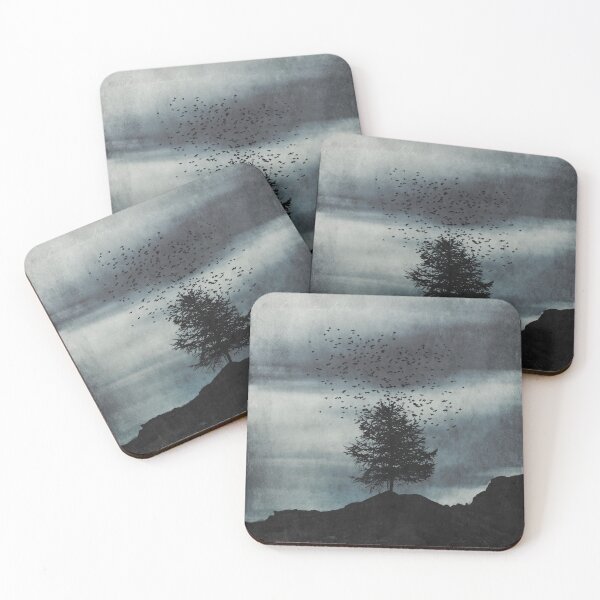 Item preview, ascension - single tree with a large flock of birds designed and sold by Dyrk Wyst Redbubble Shop.