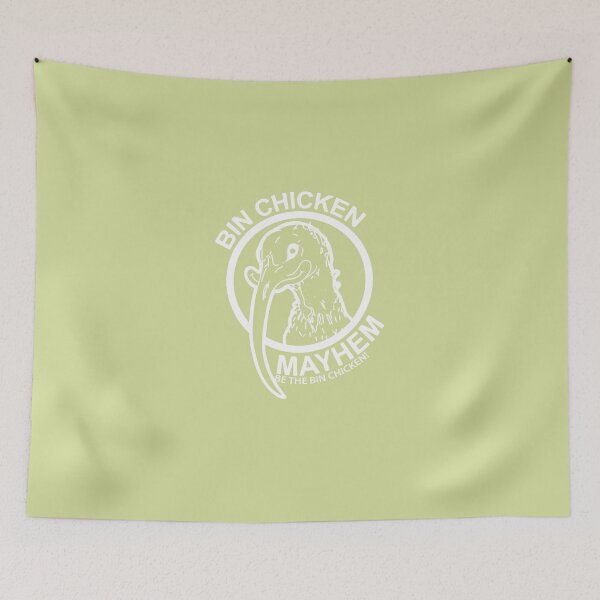 Item preview, 348-Bin-Chicken-Mayhem-Logo-White designed and sold by DonnellWeber8.