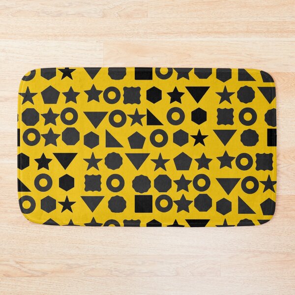 Item preview, Geometric Shapes Pattern – Black on Yellow Modern Abstract Design designed and sold by Cultradesign.
