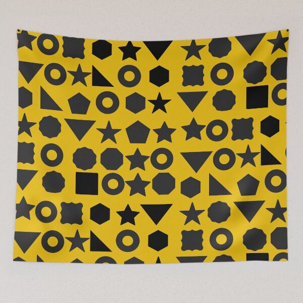 Item preview, Geometric Shapes Pattern – Black on Yellow Modern Abstract Design designed and sold by Cultradesign.