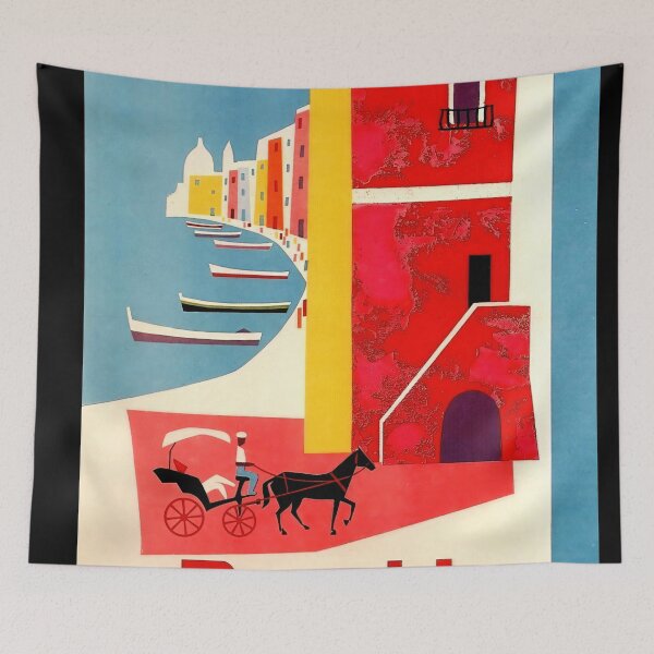 Item preview, Vintage Procida Travel Poster | Mid-Century Modern Art | Italy Coastal Decor | Mediterranean Vibes & Tranquility | Colorful Print designed and sold by artofuniverse.