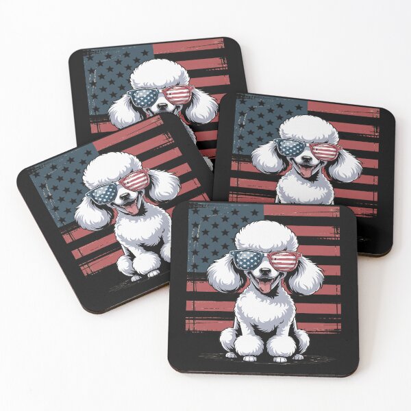 Item preview, Patriotic Standard Poodle Dog Lover USA Flag 4th Of July designed and sold by petrichorsworld.