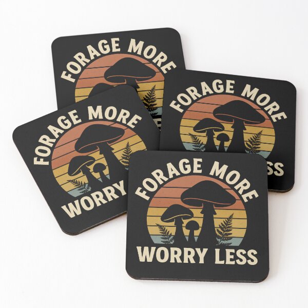 Item preview, Forage More Worry Less Mushroom Foraging designed and sold by MarCinu Art.
