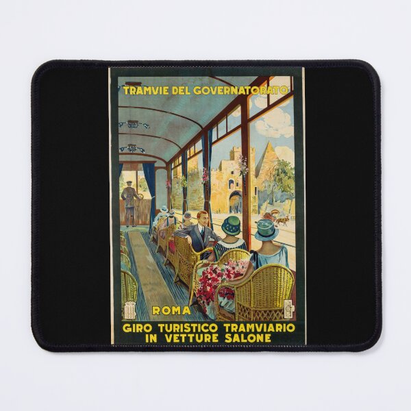 Item preview, Vintage Rome Travel Poster | Art Deco Tram Tours | Early 20th Century Style | Elegant & Luxurious Interior Scene designed and sold by artofuniverse.