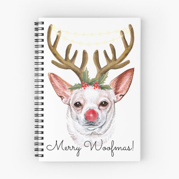 Item preview, Cute Watercolor Christmas White Chihuahua Reindeer designed and sold by ZoesPlace.