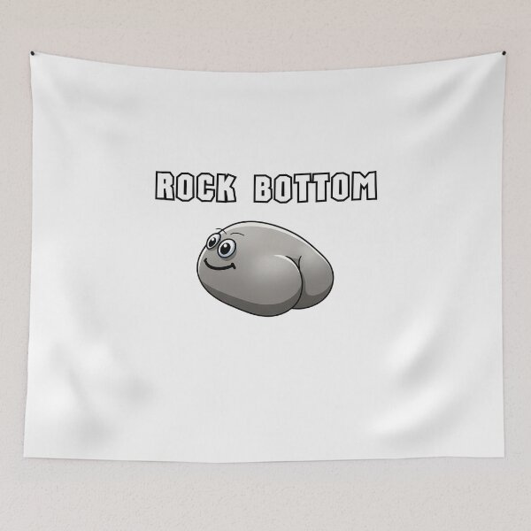 Item preview, Rock Bottom Funny Pun Cartoon Design designed and sold by NateSells.