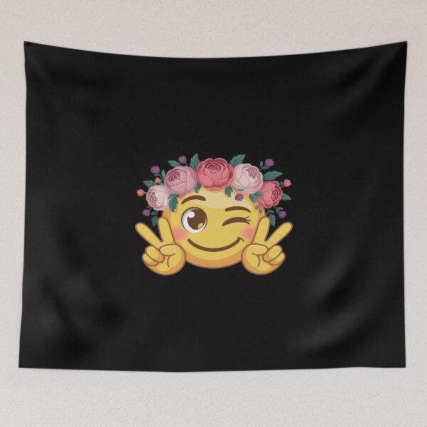 Artikelvorschau, Peace Emoticon zwinkernde Blumenkrone entworfen und verkauft von KingsLife1994.