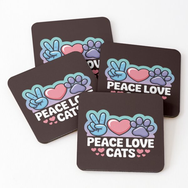Item preview, Peace Love Cats Cute Cat Kitten Lover Paw Cat designed and sold by KingsLife1994.