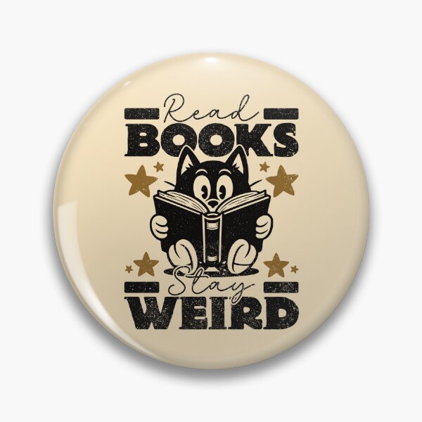 Item preview, Cute Retro Cat Reading Book “Stay Weird” designed and sold by TheJollyDoodle.