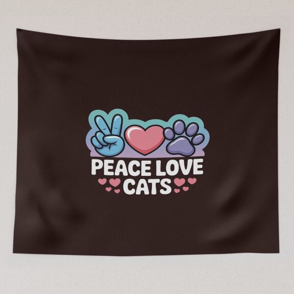 Item preview, Peace Love Cats Cute Cat Kitten Lover Paw Cat designed and sold by KingsLife1994.