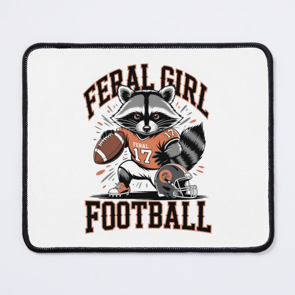 Item preview, Fall raccoon dressed as a football player Feral Girl Football designed and sold by HellD3vil-Art.