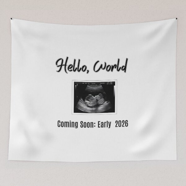 Item preview, Hello World Early 2026 Ultrasound Photo | Baby Loading Announcement designed and sold by Sitred123.