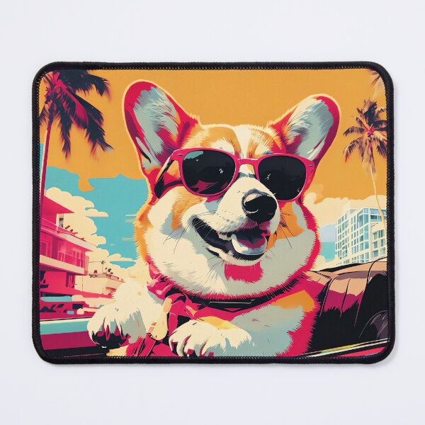 Item preview, Miami Vice Corgi designed and sold by ONYX Pixee.