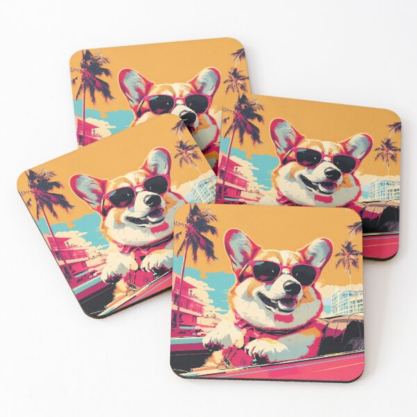 Item preview, Miami Vice Corgi designed and sold by ONYX Pixee.