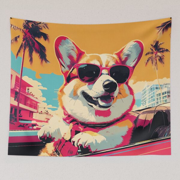 Item preview, Miami Vice Corgi designed and sold by ONYX Pixee.
