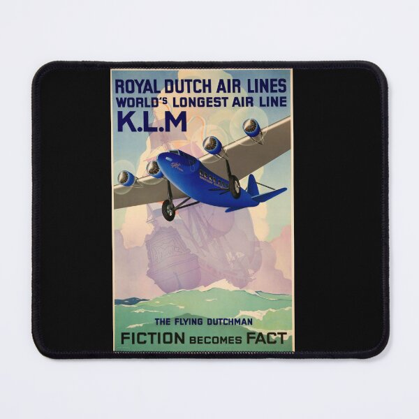 Item preview, Vintage KLM Travel Poster | Art Deco Style | The Flying Dutchman | World's Longest Airline | Fiction Becomes Fact | Aviation Art designed and sold by artofuniverse.