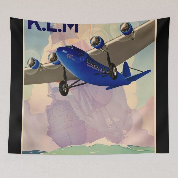 Artikelvorschau, Vintage KLM Reiseplakat | Art-Deco-Stil | Der fliegende Holländer | Die längste Fluggesellschaft der Welt | Fiktion wird zur Tatsache | Luftfahrtkunst entworfen und verkauft von artofuniverse.