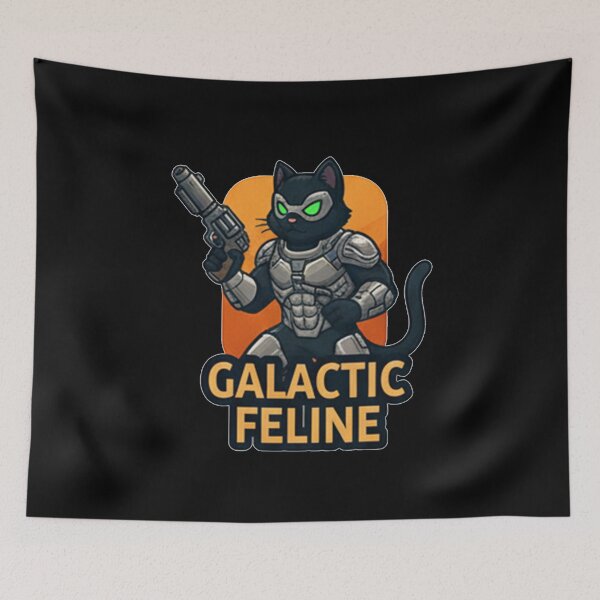 Item preview, Galactic Feline - Black Cat Hero designed and sold by okiiskandarart.