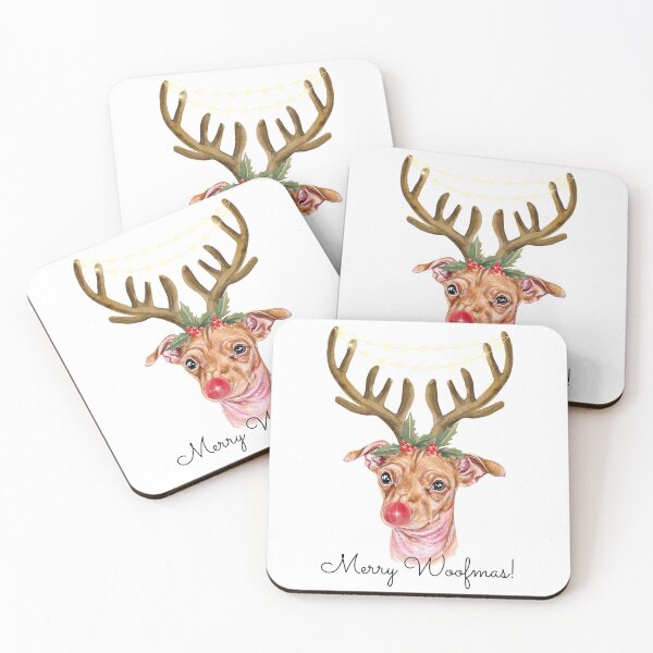 Item preview, Cute Watercolor Christmas Chiweenie Reindeer designed and sold by ZoesPlace.