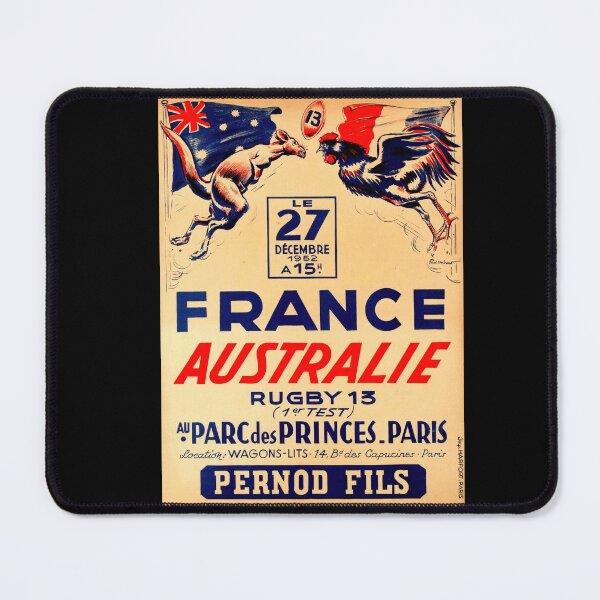 Item preview, Vintage Rugby Poster | France vs Australia 1952 | Rugby League Test Match | Parc des Princes Paris | Sports Art Print designed and sold by artofuniverse.
