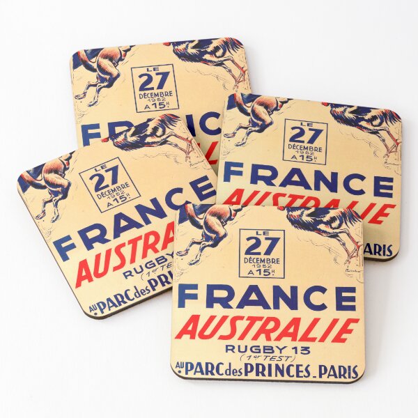Item preview, Vintage Rugby Poster | France vs Australia 1952 | Rugby League Test Match | Parc des Princes Paris | Sports Art Print designed and sold by artofuniverse.