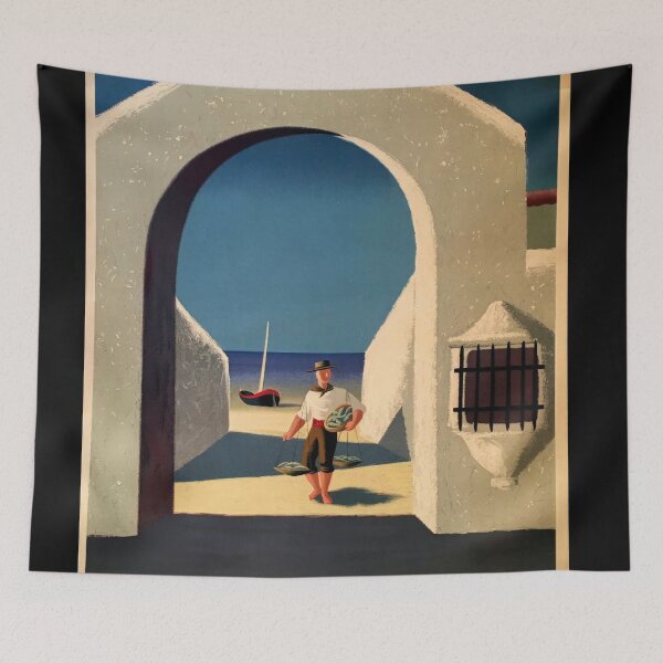 Item preview, Vintage Spain Travel Poster | Guy Georget Art | Mid-Century Modern Decor | Mediterranean Style & Bold Colors | 1950s 1960s designed and sold by artofuniverse.